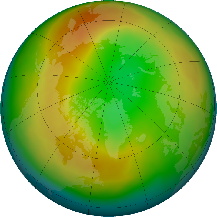 Arctic ozone map for February 2011